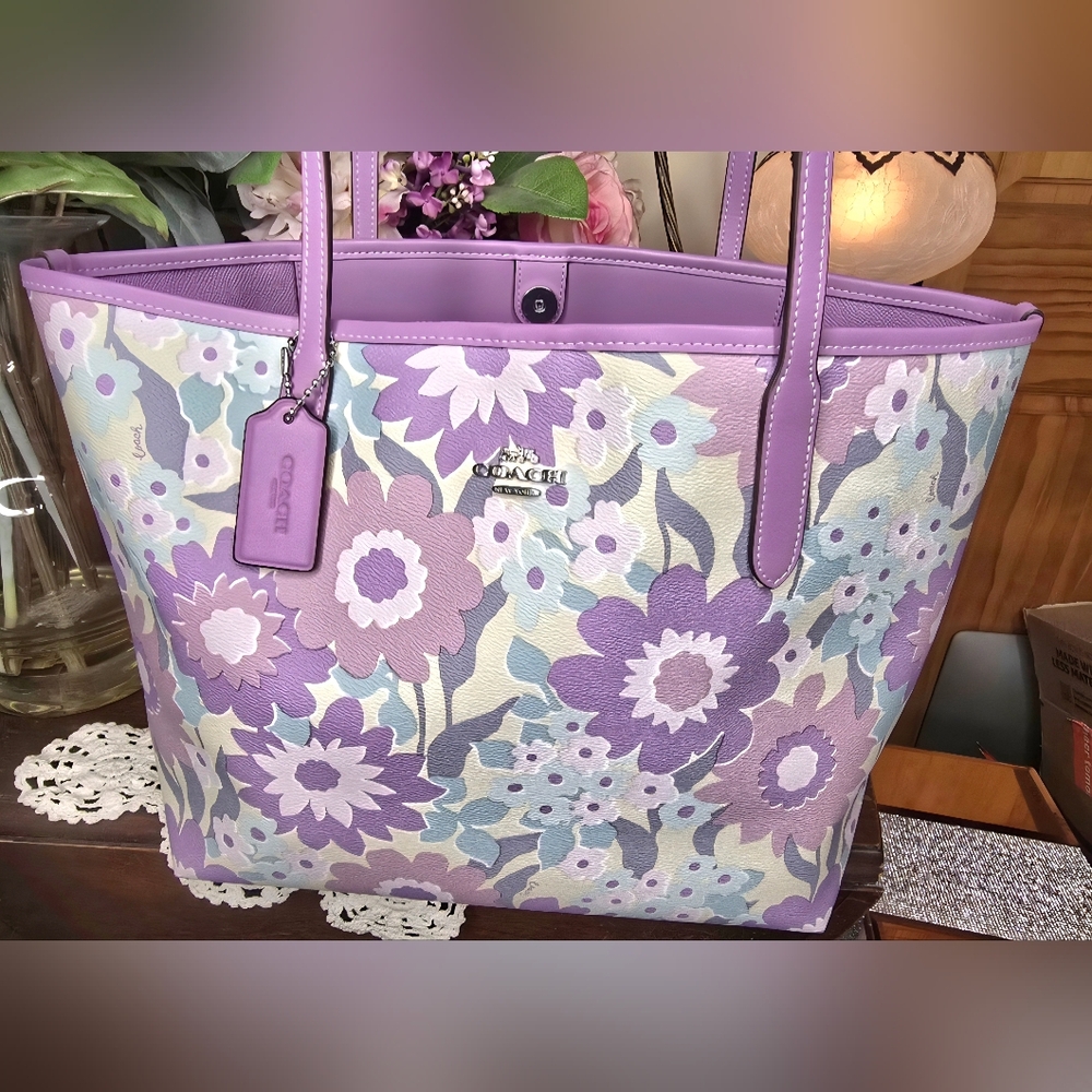 NWT Coach Purple Floral Women's Bag